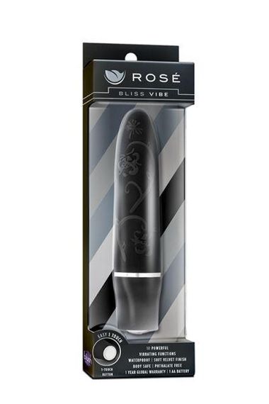 Чорний міні-вібратор ROSE BLISS VIBE, 7,5х2см | Зображення 1