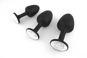 Анальная пробка Dorcel Geisha Plug Diamond L с шариком внутри, создает вибрации, макс. диаметр 4 см