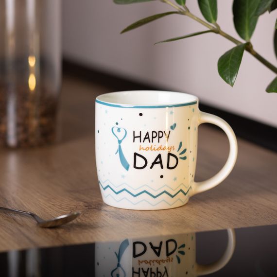 Кружка керамічна з написами 450 (мл) Happy holidays dad | Зображення 3