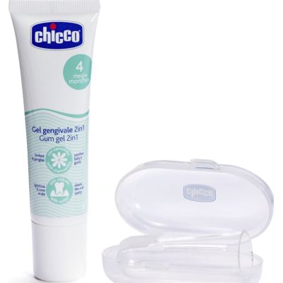 Детская зубная паста Chicco Набор: гель для десен 2в1+ зубная щетка-массажер (11262.00) | Зображення 2