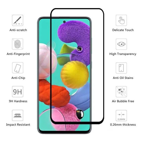 Захисне скло для Samsung Galaxy A71 2020 чорний, набір 4 шт. | Зображення 3