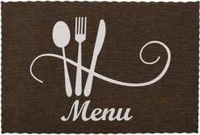 Набір 12 сервірувальних килимків Doily Menu 30х45см, плейсмат (подтарельники), коричневий
