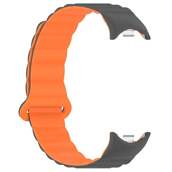 Ремінець Dual-color Magnetic для Xiaomi Mi Band 9/8 Gray / Orange | Зображення 2