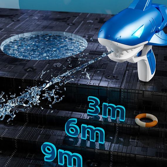 Водяний акумуляторний пістолет Shark Water Gun 185-68 (300ml) with lithium battery Blue | Зображення 4