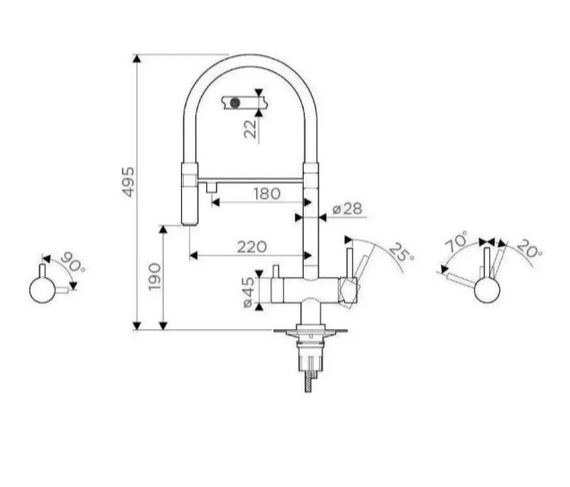 Змішувач для кухні WEZER з підключенням до фільтру TOP4-01 | Зображення 1