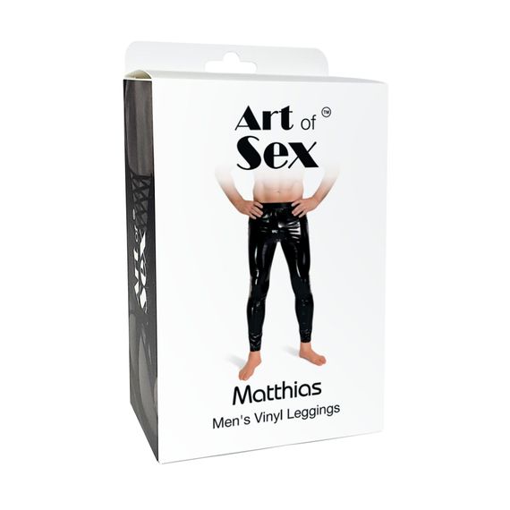 Лаковані чоловічі легінси Art of Sex - Matthias, колір чорний, розмір S, Чорний, M | Зображення 2