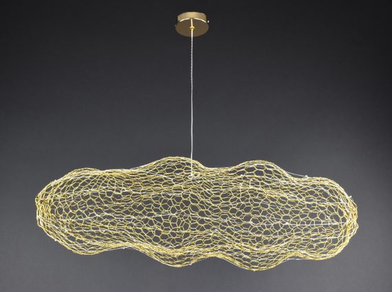 Люстра світлодіодна підвісна LED світильник для квартири на стелю лед 27652 Золото 25-180х40х60 см.