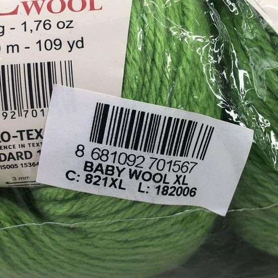 Пряжа Gazzal – Baby Wool XL колір 821 Салатовий | Зображення 1
