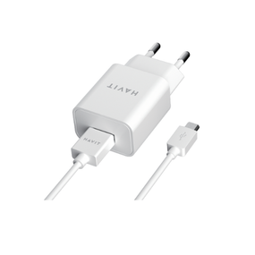 Зарядний пристрій мережевий USB + кабель MicroUSB 2,0A білий Havit HV-ST111