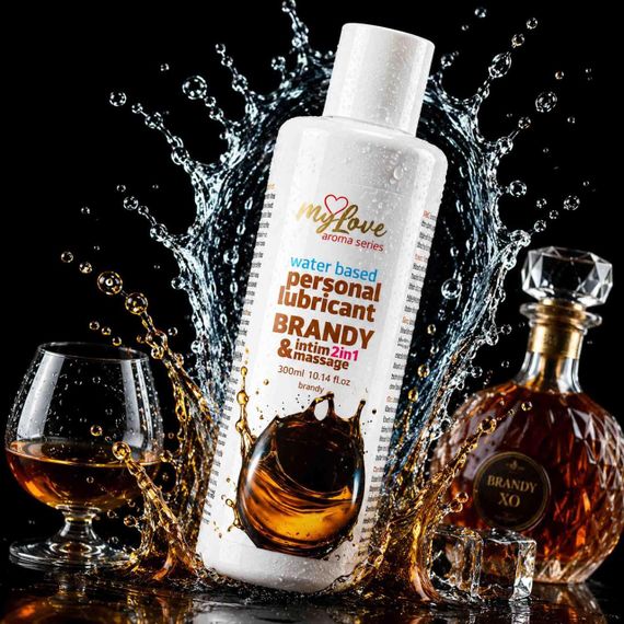 2в1 лубрикант та масажний гель - MyLove Aroma Series Intim&Massage Brandy, 300 мл Sex Aura | Зображення 1