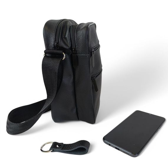 Стильна чоловіча шкіряна сумка через плече – преміальна якість та місткість, велика чоловіча сумка | Зображення 1