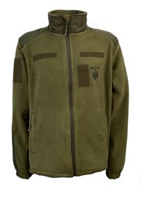 Кофта Tactic4Profi флис хаки на молнии с планкой с вышивкой Тризуб Воля р. 2XL (52)