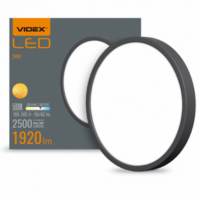 LED Світильник накладний круглий 24W 5000К 220V чорний VL-DLRS-245B Videx