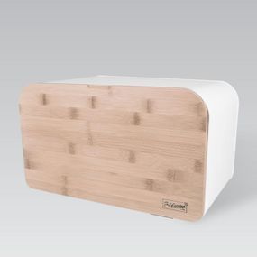 Хлібниця металева Maestro MR-1770-white з обробною дошкою біла