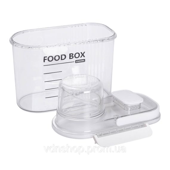 Контейнер для хранения сыпучих продуктов 20х11х22 см с дозатором и мерной шкалой ёмкость для круп 2л HP-27-13 | Зображення 3