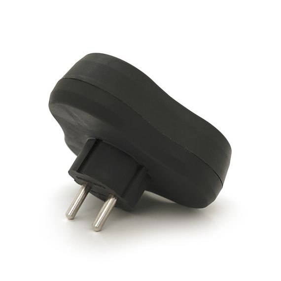 Розетка тройник без заземления AK303B,Black,Q12 | Зображення 1