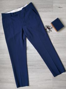 Чоловічі костюмні сині брюки 54