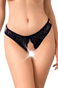 Кружевные трусики с разрезом Art of Sex Mia, Черный, L, XL, 2XL, L/XL/XXL, Большие размеры
