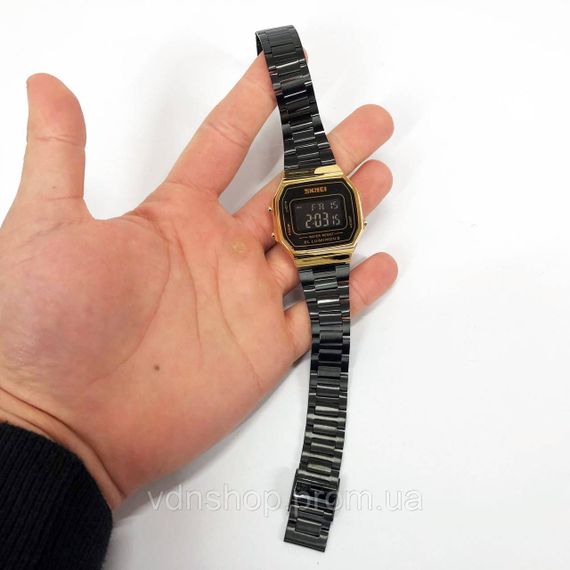 Простий електронний наручний годинник чоловічий SKMEI 1647GDBK, Старовинні чоловічі годинники CW-49 | Зображення 9