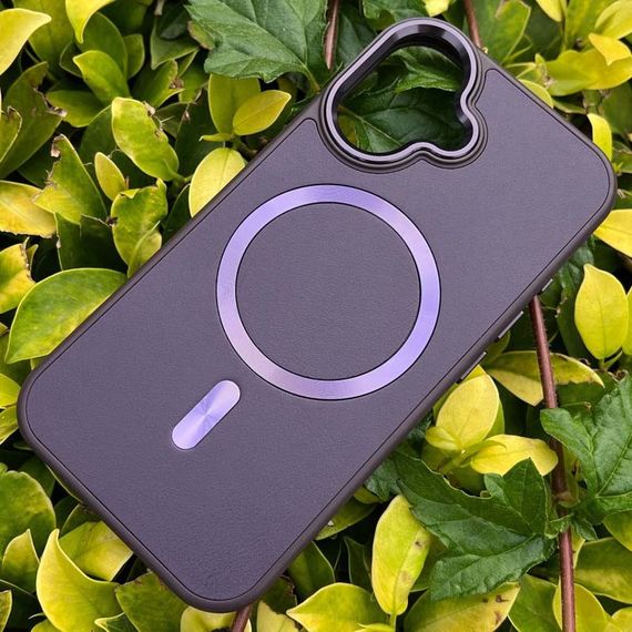 Кожаный чехол SnapCase with MagSafe для Apple iPhone 16 (6.1") Dark Purple | Зображення 3