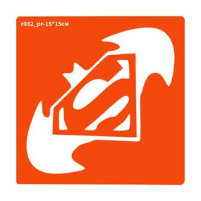Трафарет для біо-тату Бетмен v Супермен r032_pr-15*15см, розмір 15х15см