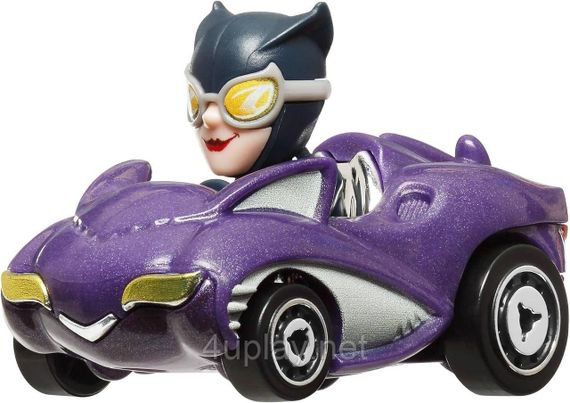 Набір із 4-ти машинок Хот Вілс Бетмен Оригінал Hot Wheels RacerVerse Batman Бетмобіль, Харлі Квінн, Робін, Жінка-Кішка | Зображення 5