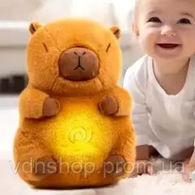 Коричневый Интерактивная дышащая Капибара Snuggle Pulse CapyBuddy 30 см мягкая плюшевая игрушка