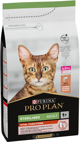 Сухий корм Purina PRO PLAN Sterilised Adult 1+ Vital Functions для дорослих стерилізованих котів, лосось 1.5кг | Зображення 1