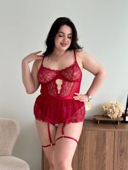 Бордовий комплект білизни PLUS SIZE | Зображення 4