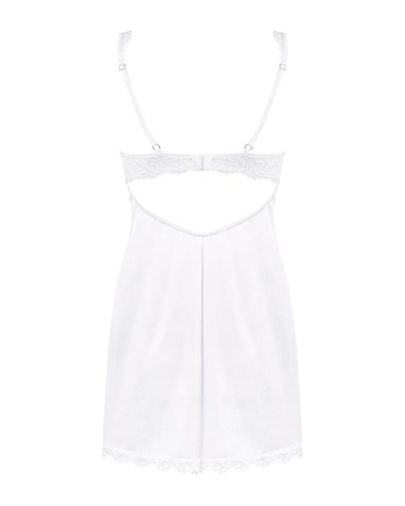 Сорочка Obsessive Amor Blanco underwire chemise & thong white S/M | Зображення 3