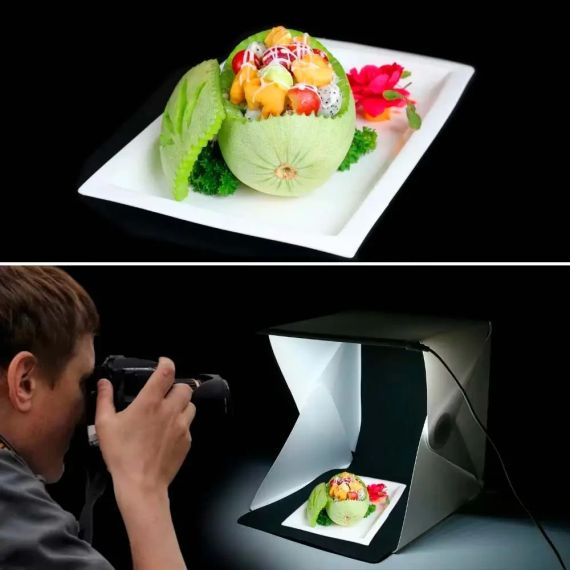 Фотобокс с подсветкой (22×21×21см), HA -151  от USB, Белый / Лайтбокс / Световой лайткуб | Зображення 2