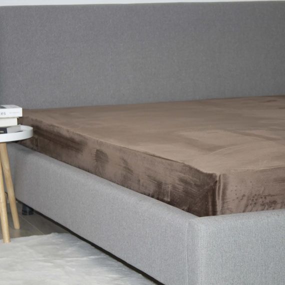 Простынь на резинке двуспальное ТЕП VELOUR 2-04824_35683 180х200 см коричневая | Зображення 2