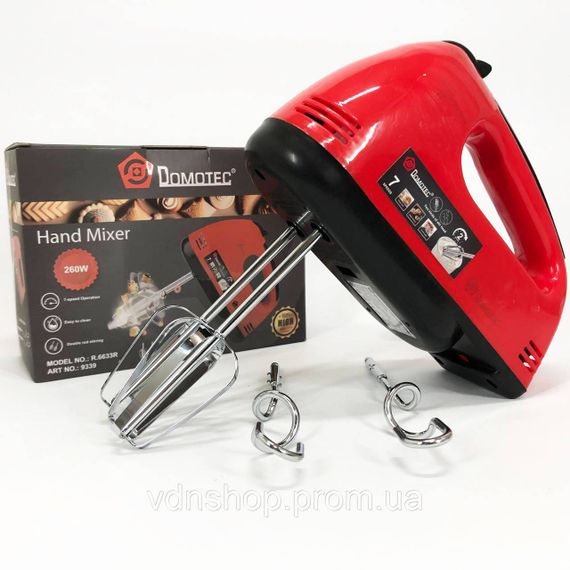 Надежный ручной миксер для кухни DOMOTEC, Кухонный миксер для теста ручной Удобный кухни EK-44 | Зображення 2