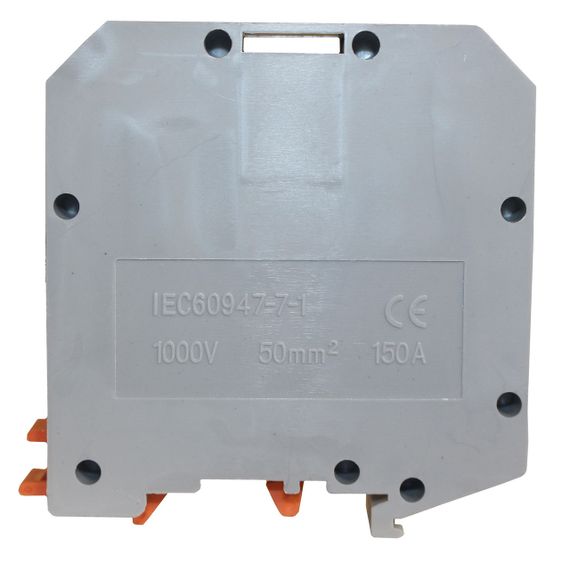 Клема КНГ-UK50 150А 16-50мм2 гвинтова сіра набірна на DIN-рейку без маркера Ny95505468