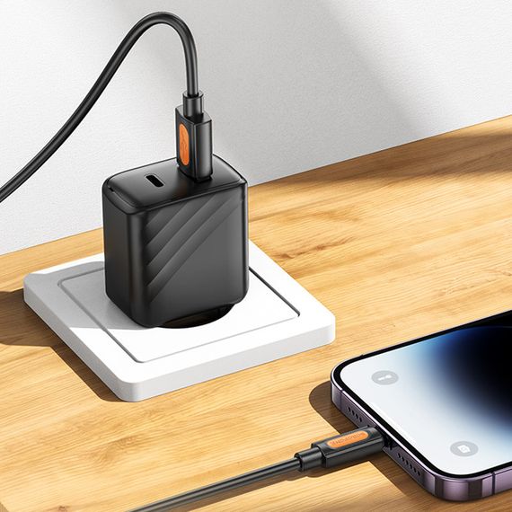 Дата кабель Borofone BX114 Structure USB to Type-C 3A (1m) Black | Зображення 5