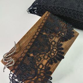 (1 метр) Кружево макраме  11см Цвет - Черный (46М-D22884-3)