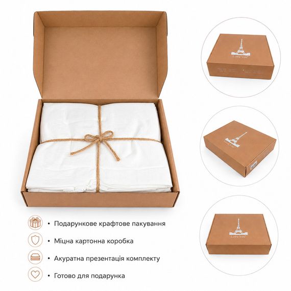 Постільна білизна євро варена бавовна комплект постільної білизни washed cotton білий набір для спальні | Зображення 5