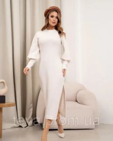 Платье для женщин цвет молочный размер M FI_009359