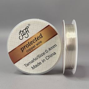 Медная проволока 0,4 мм, намотка 8 м - серебро (гипоаллергенный сплав)