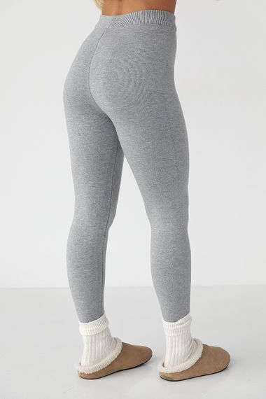 Трикотажні лосини з начосом - сірий цвет, ONE SIZE (є розміри) | Зображення 1
