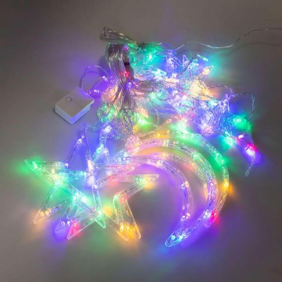 Электрическая гирлянда Звезда штора 3 метра на окно для фотозон мультиколор WYF11ML | Зображення 5