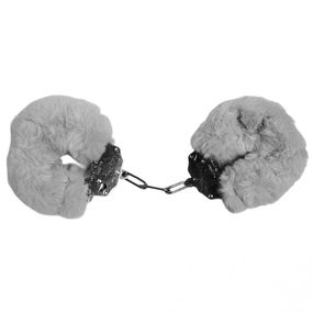 Наручники DS Fetish Plush handcuffs, металл с мехом, серые Sex Aura
