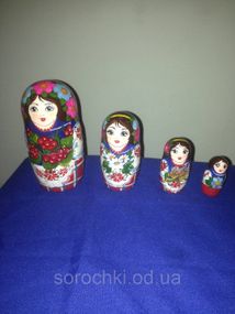 Матрьошка "Калина" четвірка, ручна робота, береза, 13 см