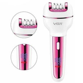 Жіночий бездротовий епілятор 3в1 VGR V-732 для ніг та зони бікіні з підсвічуванням та дисплеєм. UN-718 Колір: рожевий