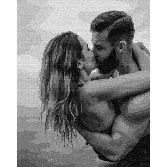 Картина по номерам "Поцелуй на побережье" Идейка KHO8516 40х50 см