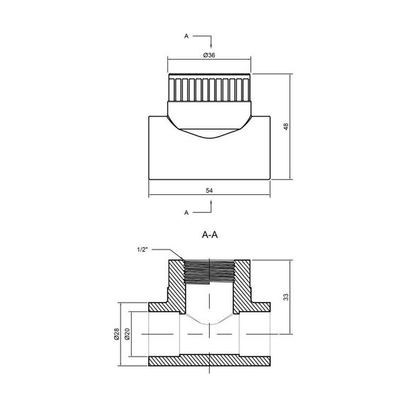 Трійник PPR Thermo Alliance 20х1/2"х20 ВР DSC2015 | Зображення 1