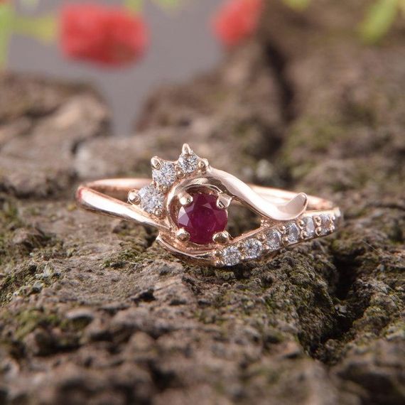 Кольцо из красного золота с рубином 18.5 | Зображення 3