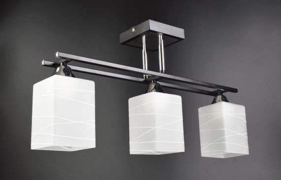 Люстра стельова на 3 лампочки 25899 Чорний 29х10х56 см.