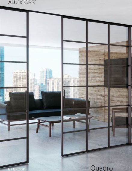 Двері міжкімнатні AluDoors Quadro (раздвижная) Покраска по RAL