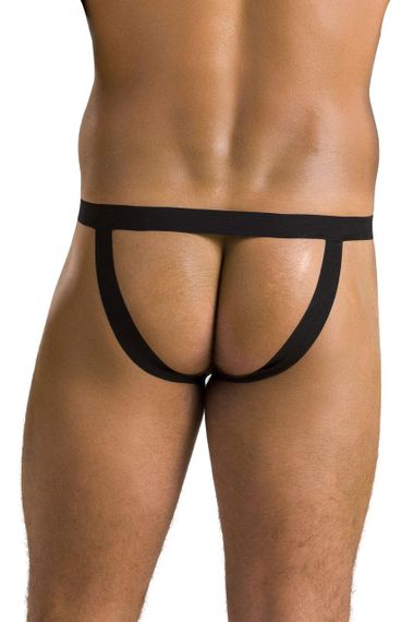 Чоловічі сліпи на шнурівці Passion 044 SLIP BEN L/XL Black, екошкіра, люверси Sex Aura | Зображення 1